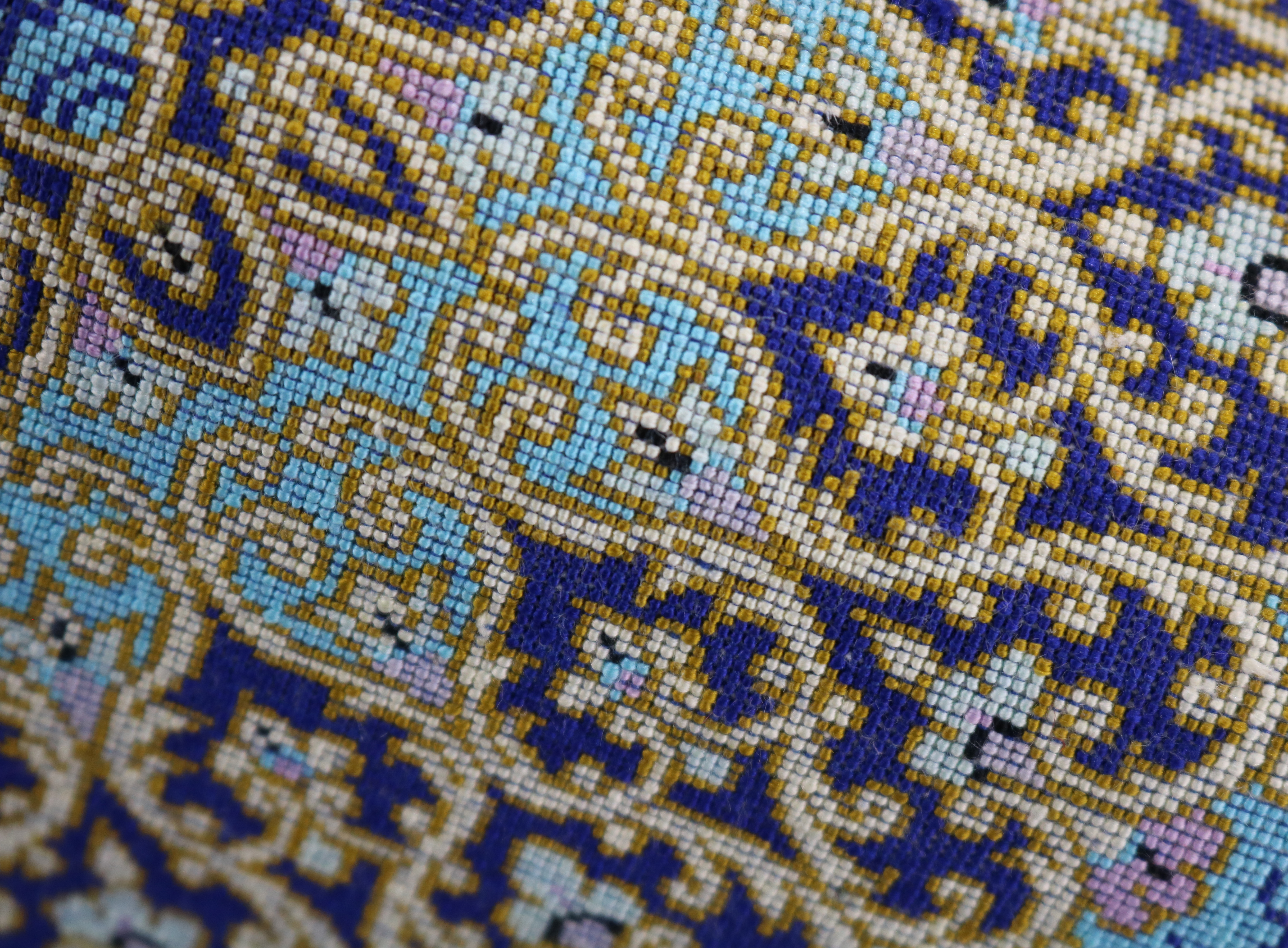 Handmade Blue Persian Qom Rug