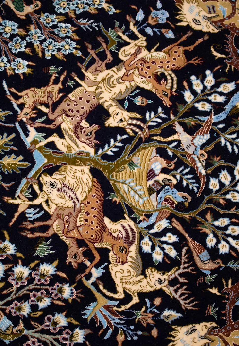 Handwoven Isfahan Silk and Wool Rug
