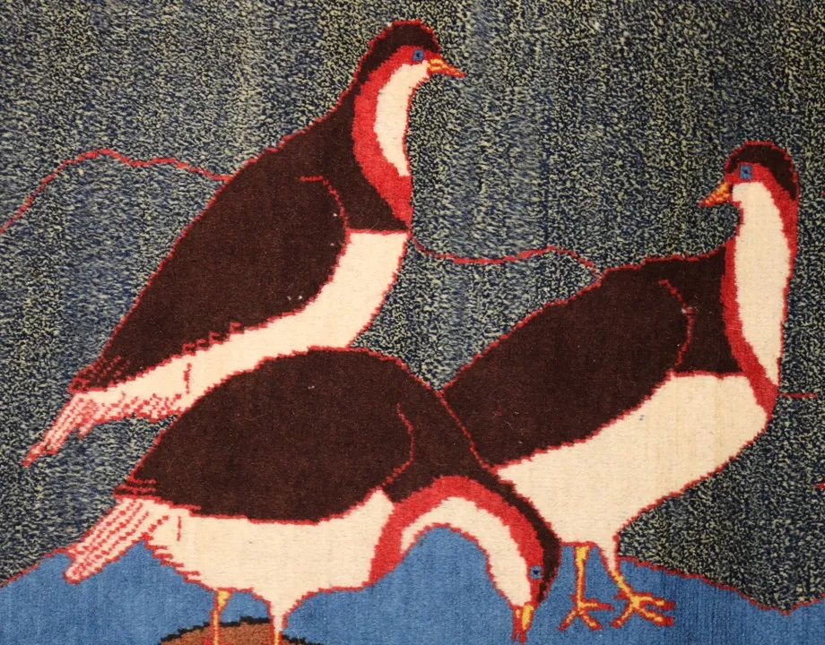 Handwoven Persian Shahreza Wool Carpet