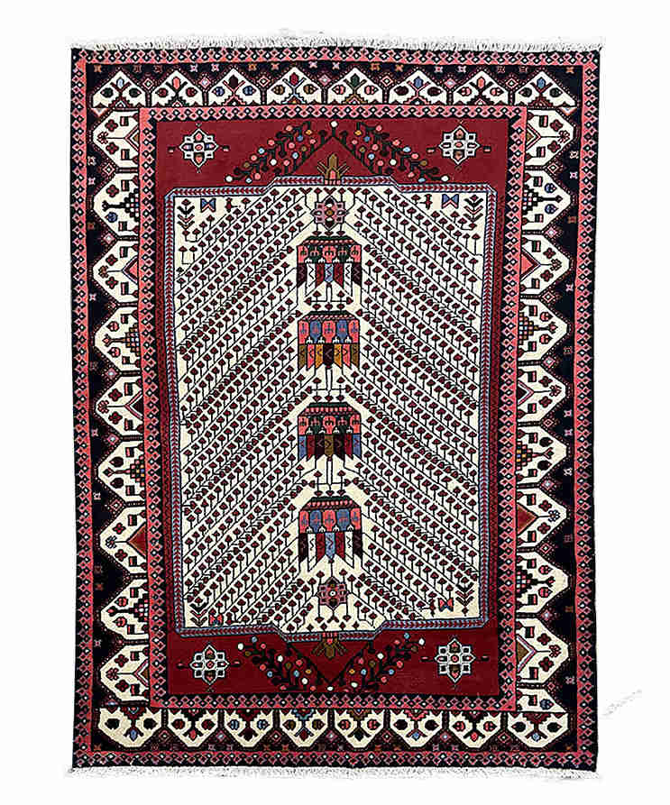 Hand Knotted Persian Saveh Rug