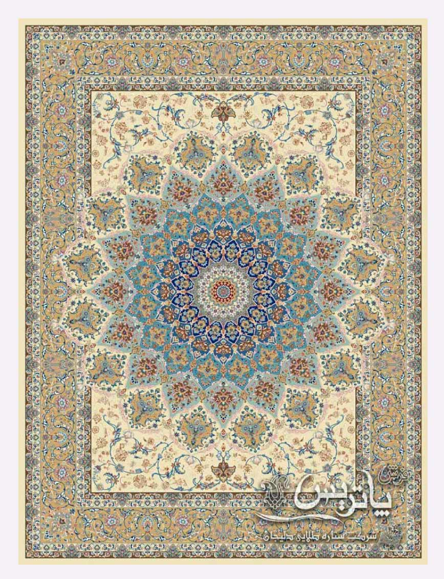 Machine-made New Classic Cream Persian Isfahan Rug 1201