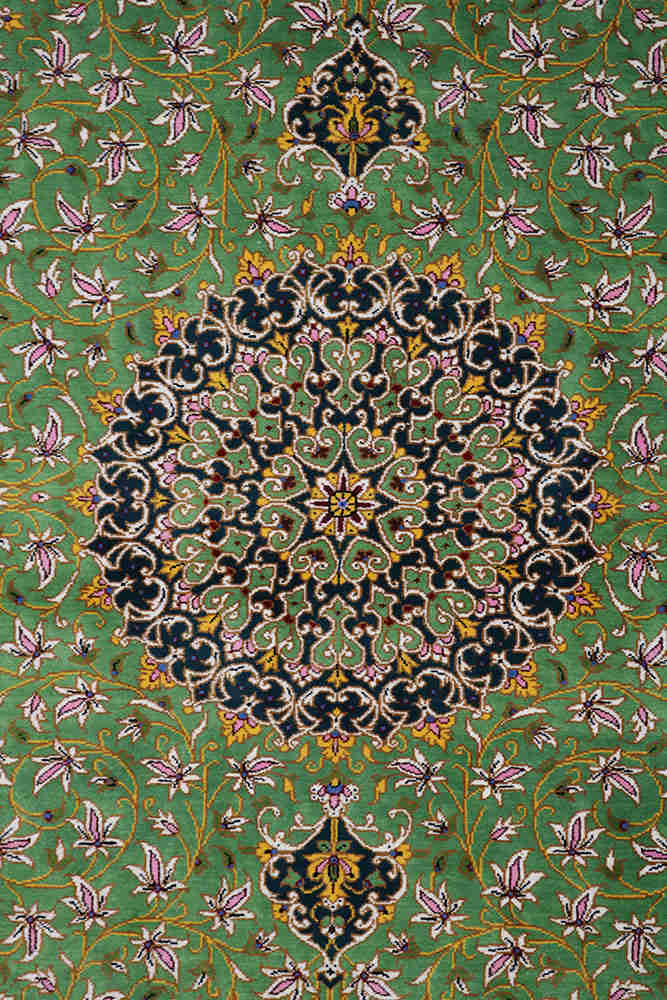 Qom Silk Green Rug