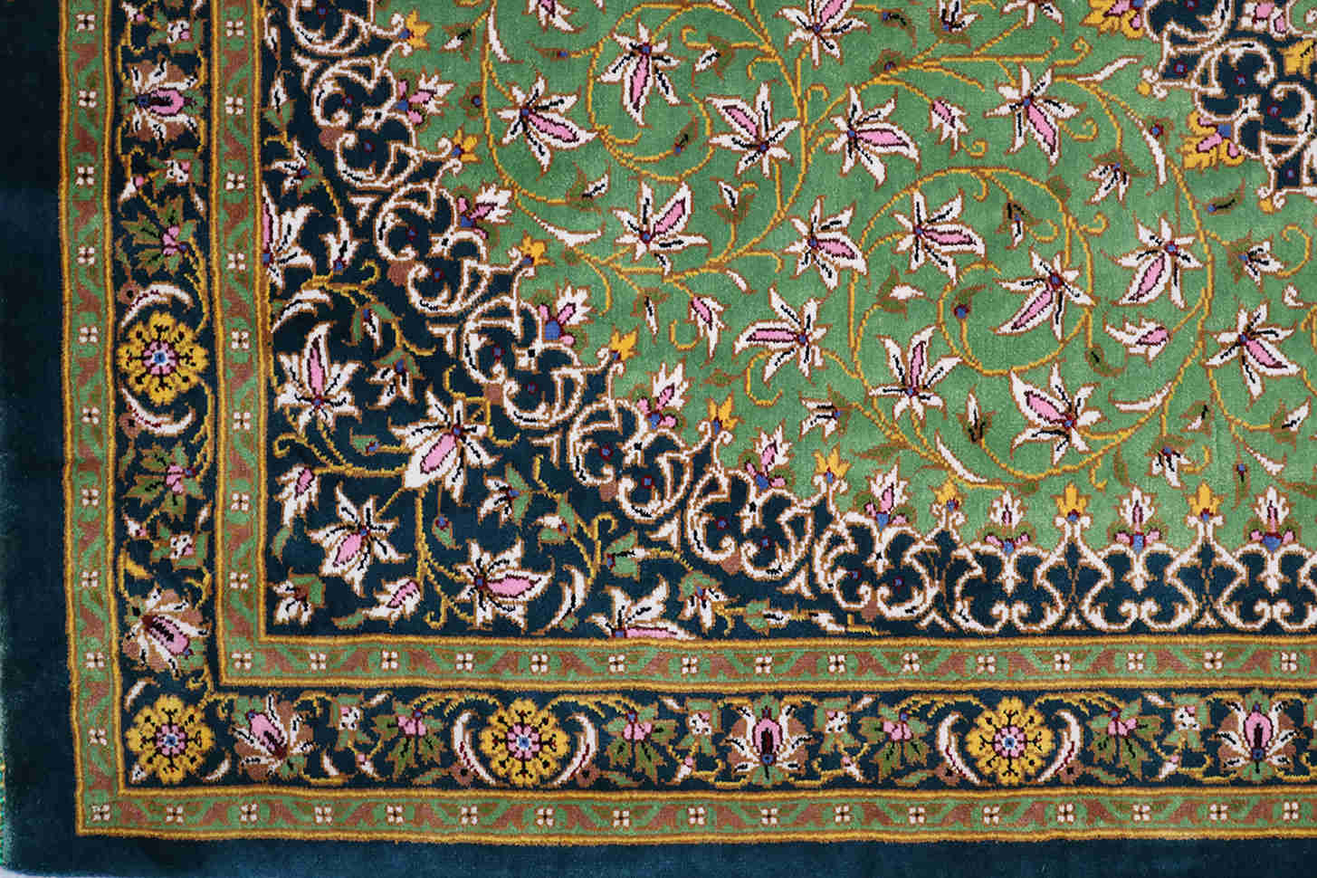 Qom Silk Green Rug