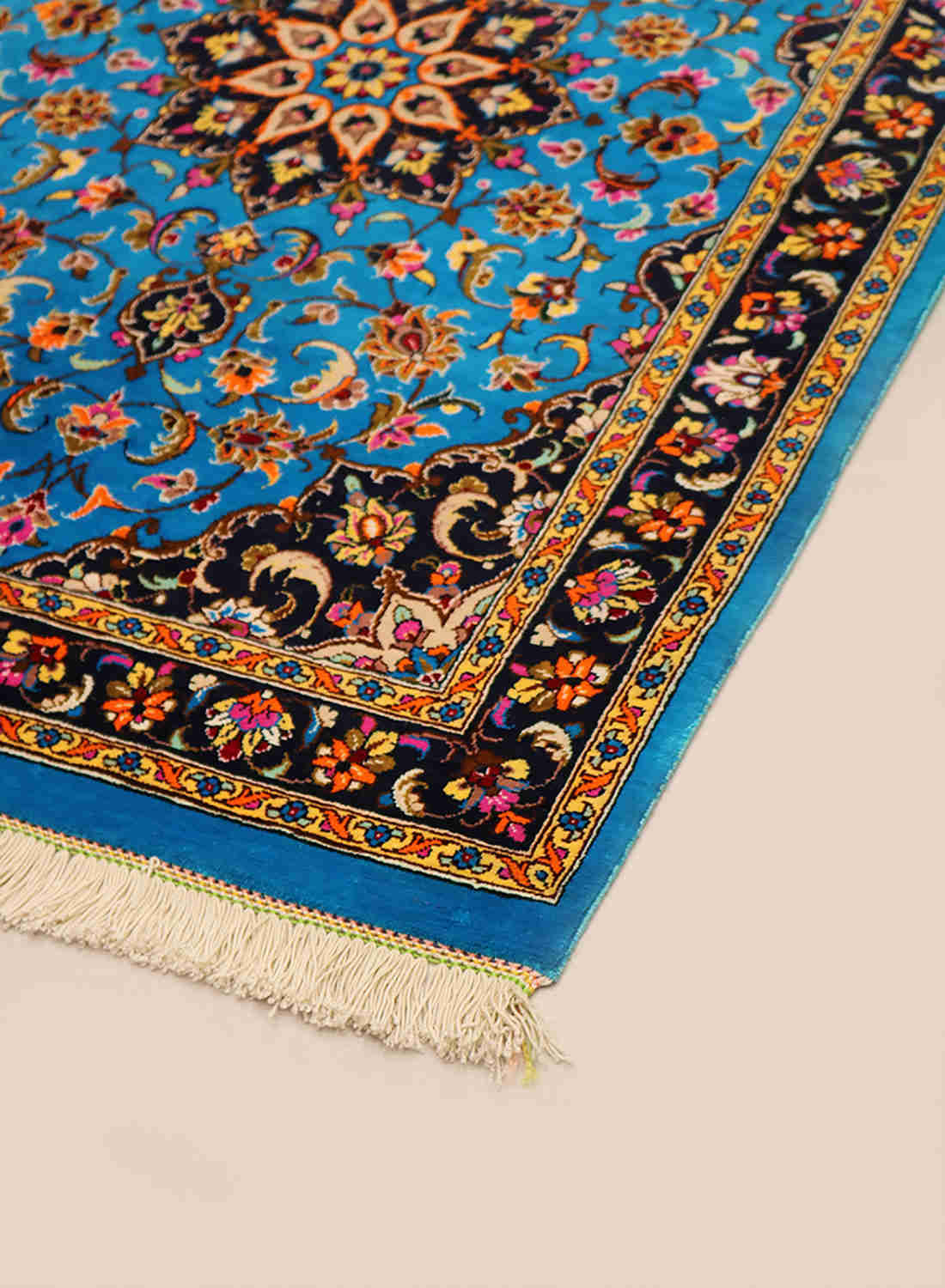 Persian Blue Qom Carpet