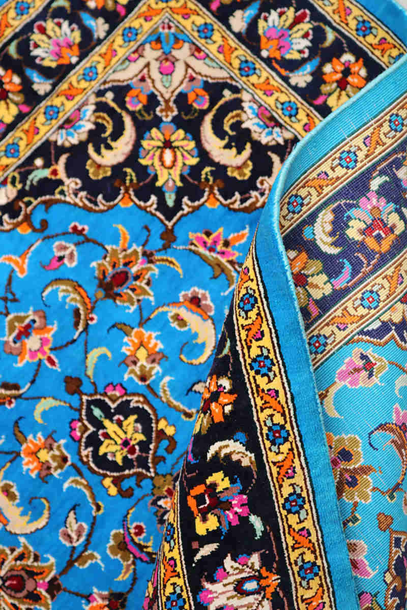 Persian Blue Qom Carpet