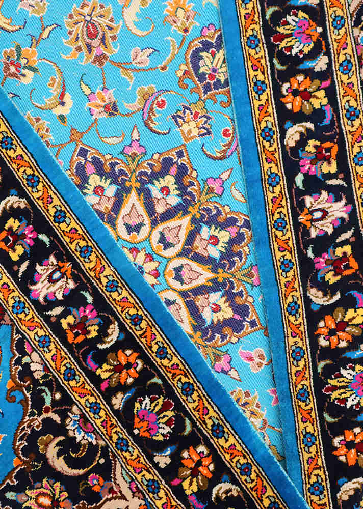 Persian Blue Qom Carpet