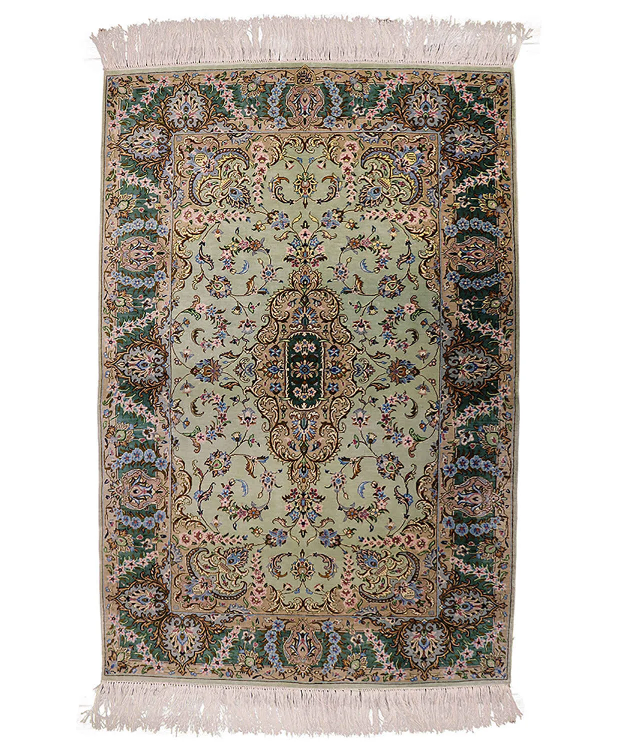 Persian Silk and Wool Kashan Carpet 2031