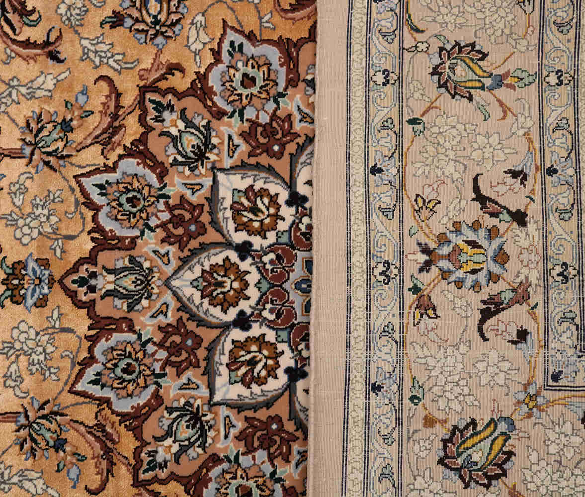 Premium Isfahan Wool and Silk Carpet