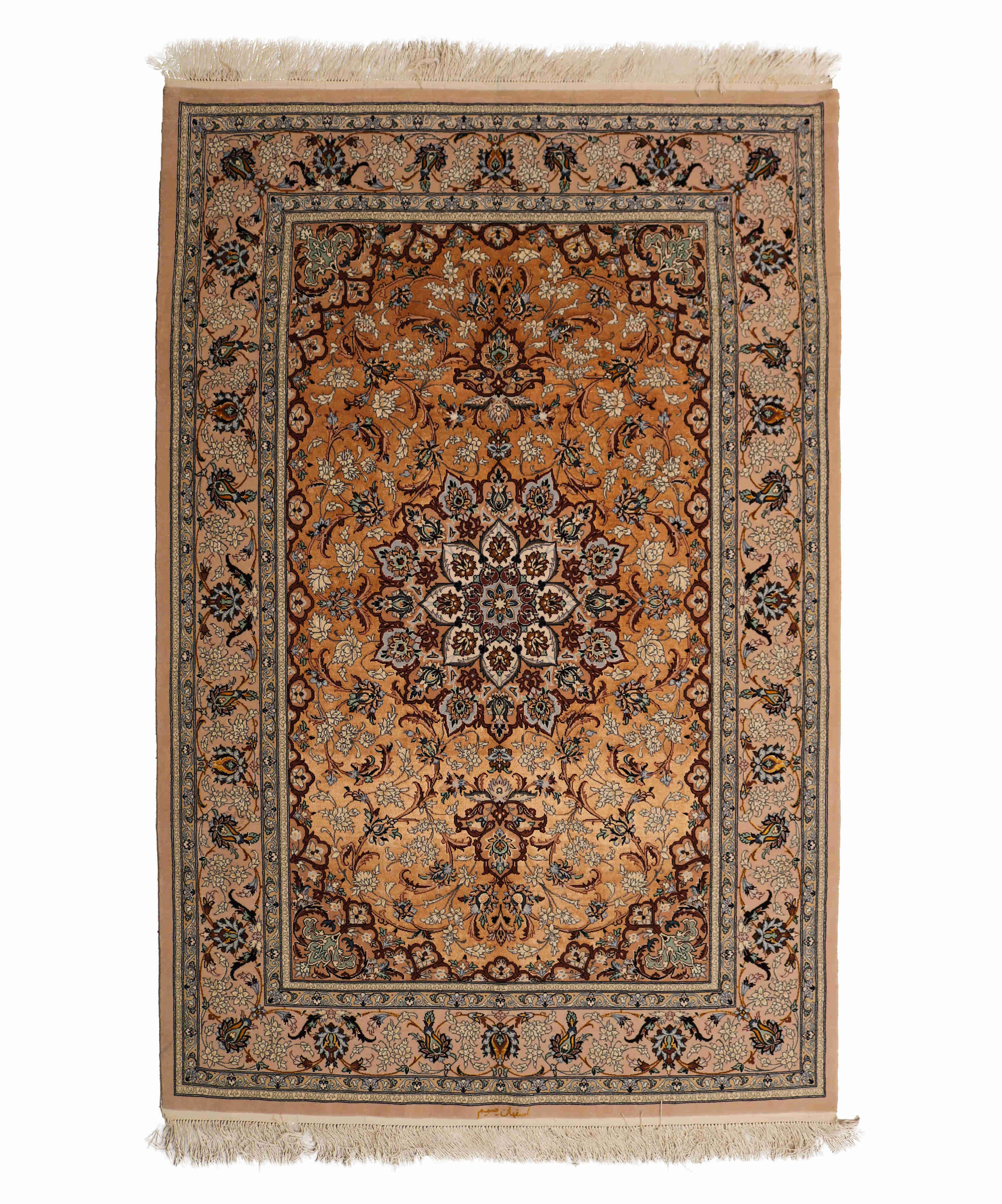 Premium Isfahan Wool and Silk Carpet