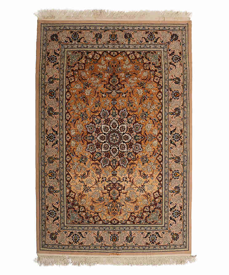 Premium Isfahan Wool and Silk Carpet 2076