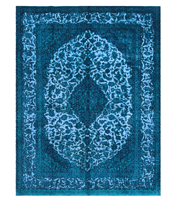 Persian blue vintage Kashan rug 709