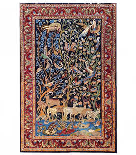 Handmade Isfahan silk rug 45261