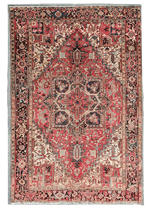 Handmade Red Traditional Persian Heriz Wool Rug 44463