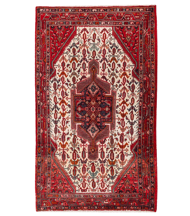 Handmade Red Rustic Persian Hamadan Wool Rug G02166