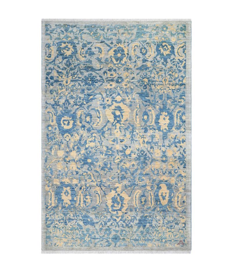 3 x 2 Meter Handmade Modern Blue Persian Wool Rug 2325860