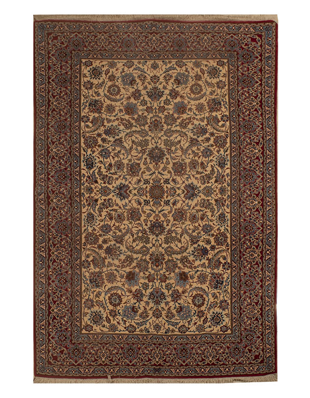 Handmade Persian Nain Vintage Wool Rug 46202