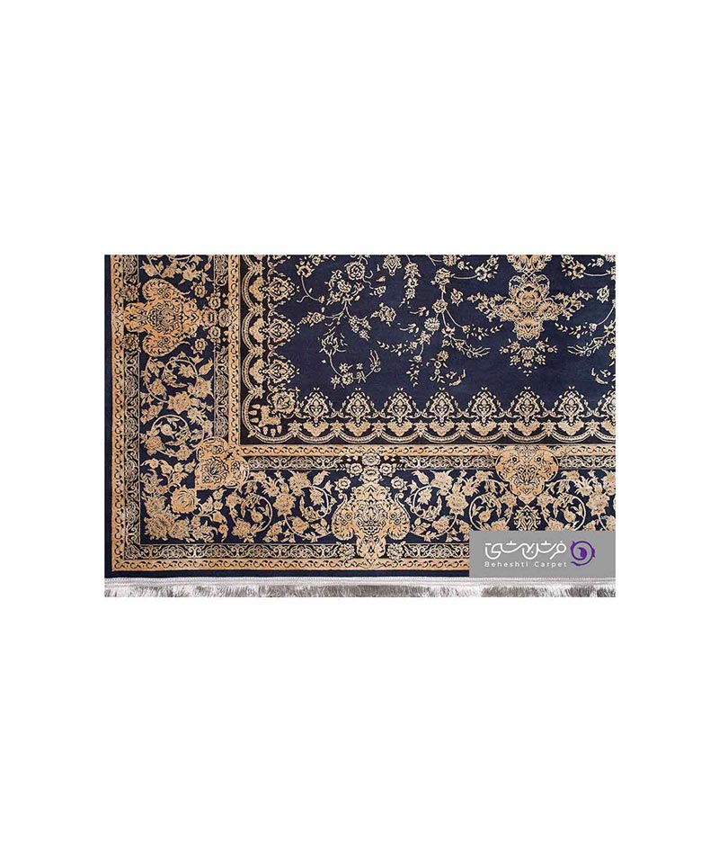 Machine-made Navy and Beige New  Classic Persian Carpet  8112
