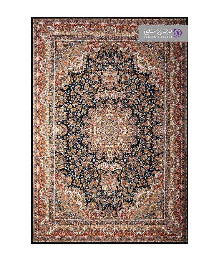 Machine-made Traditional Brown Persian Tabriz Carpet 1351