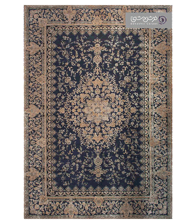 Machine-made Navy and Beige New  Classic Persian Carpet  8112