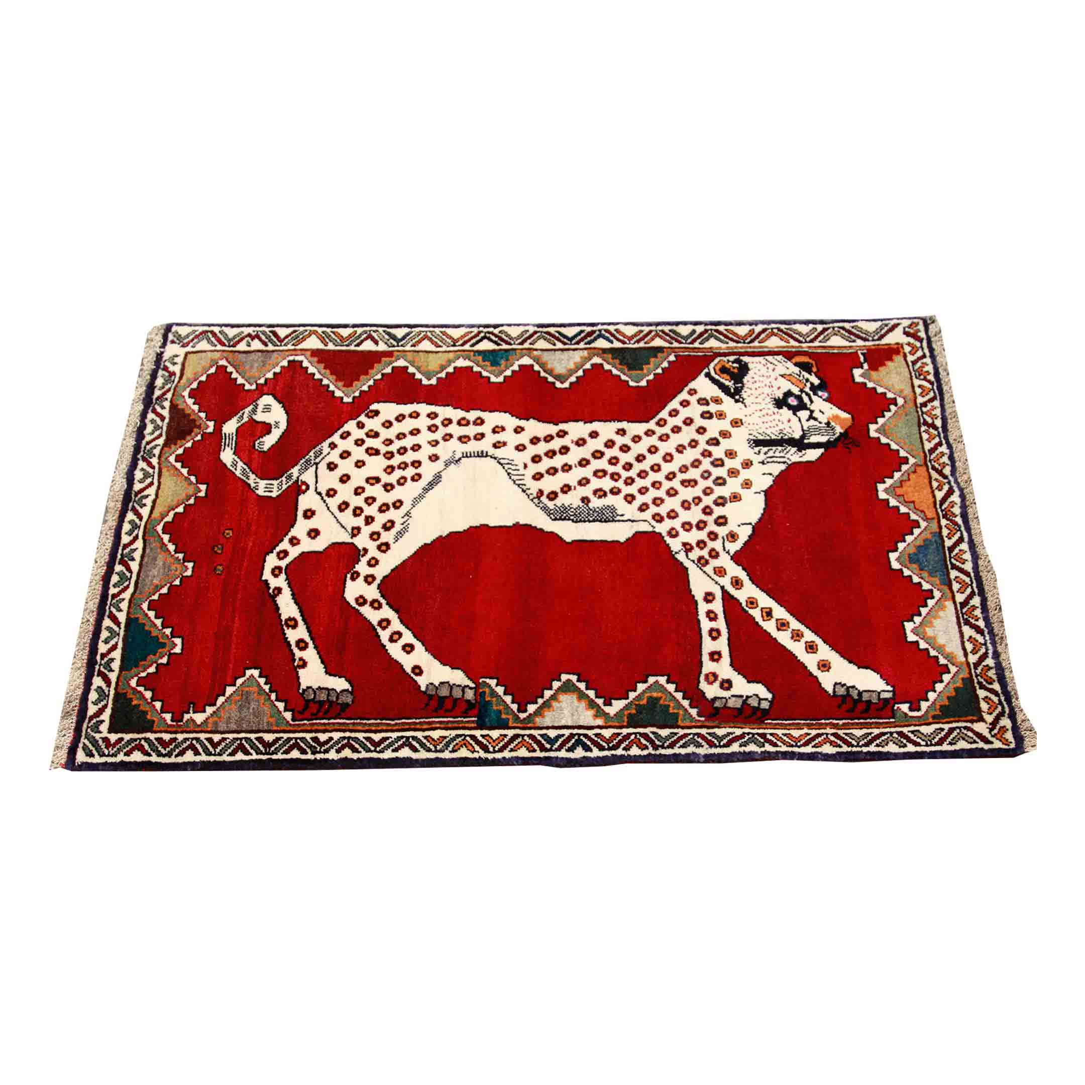 Handmade Red Tiger Persian Tribal Area Rug 21933