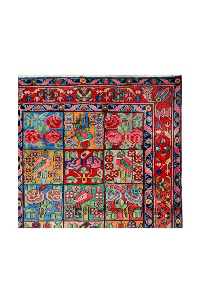 2.5 x 1.5 Meter Handmade Nature Persian Bakhtiari Wool Rug 38030099