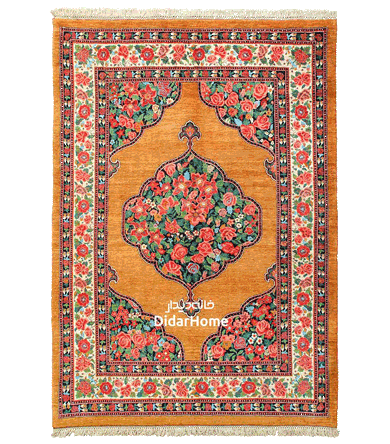 Handmade Gold Floral Persian Bijar Wool Area Rug 32025961