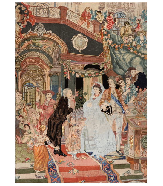 Antique Pictorial Tabriz rug AQ15