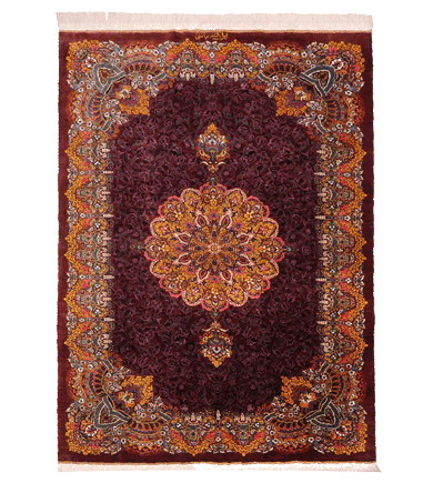 Handmade Purple Persian Qom Silk Area Rug QM01