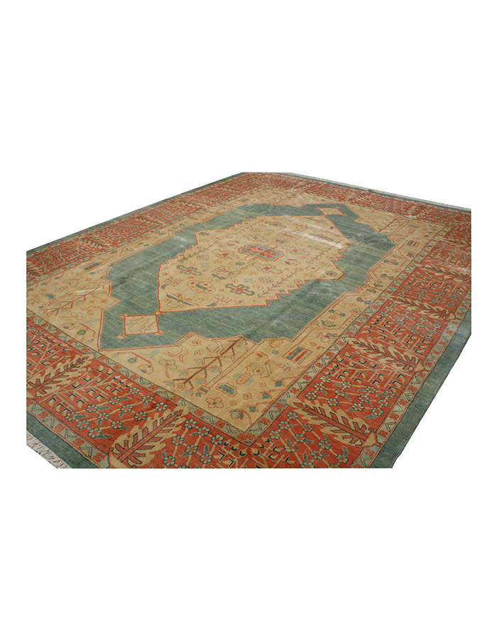 Handmade Rustic Persian Abstract Wool Rug 21640