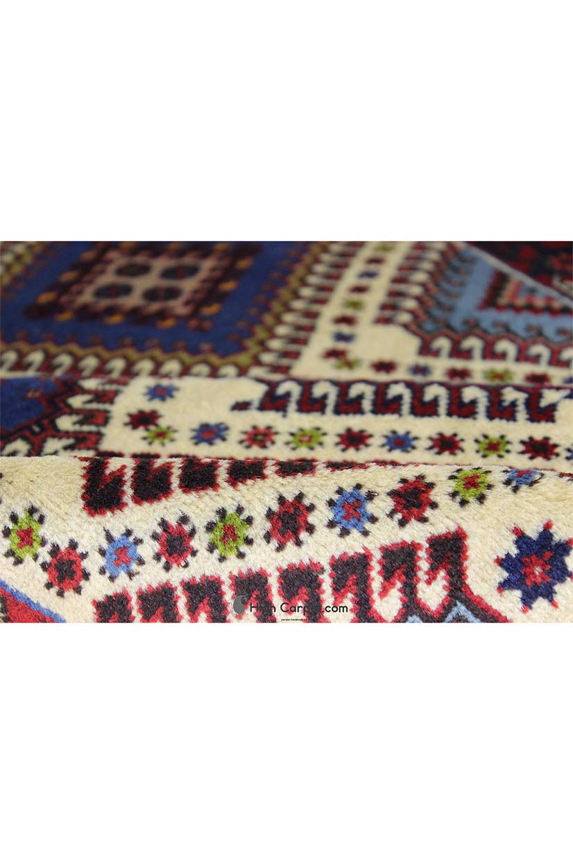 Handmade 4'x 6' Polychrome Persian Tribal Wool Rug 0242