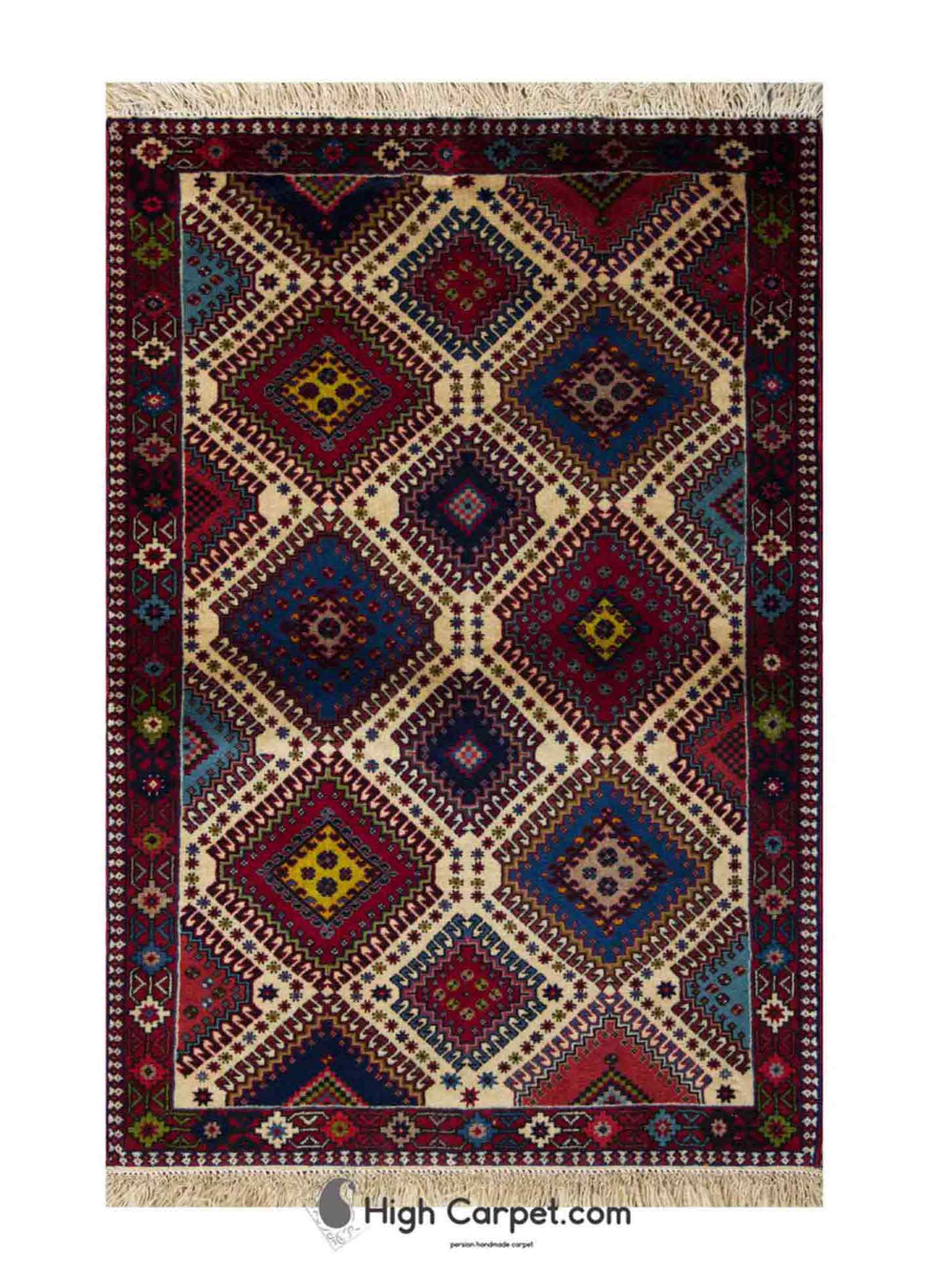 Handmade 4'x 6' Polychrome Persian Tribal Wool Rug 0242