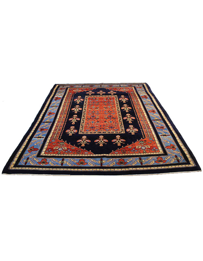 Handmade Shiraz Qashqai Wool Area Rug 014021