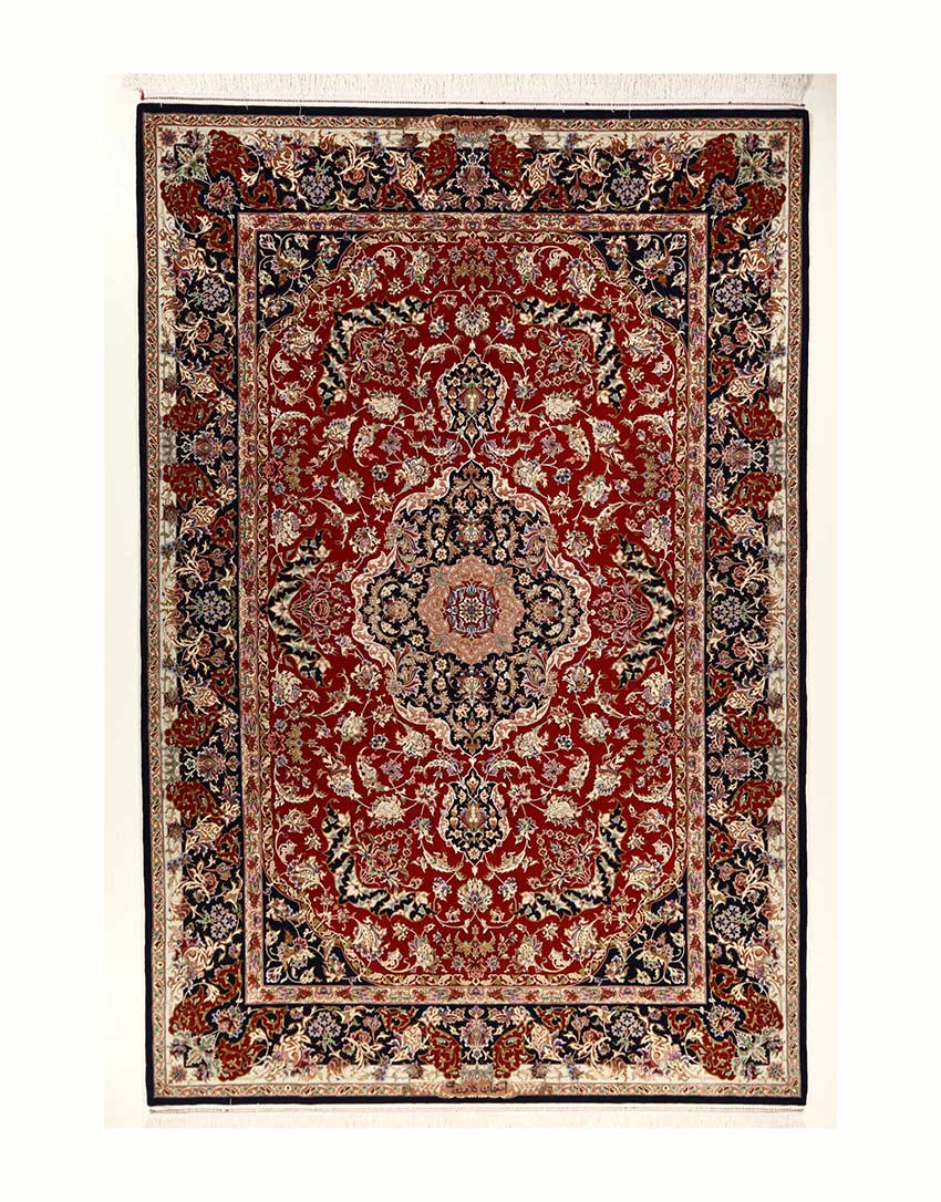 Handmade Isfahan silk carpet kl01