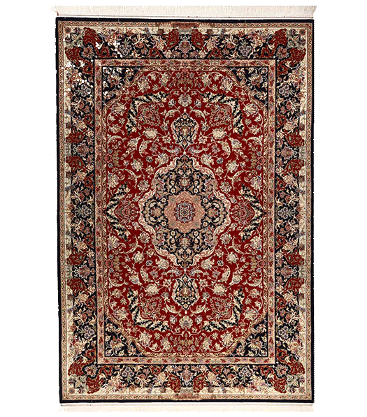 Handmade Isfahan silk carpet kl01