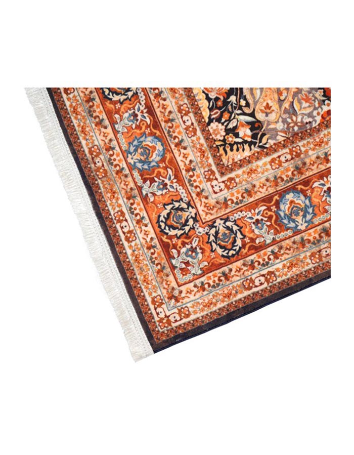 Machine-made Black and Rust Vintage Persian Sultanabad Carpet 100339
