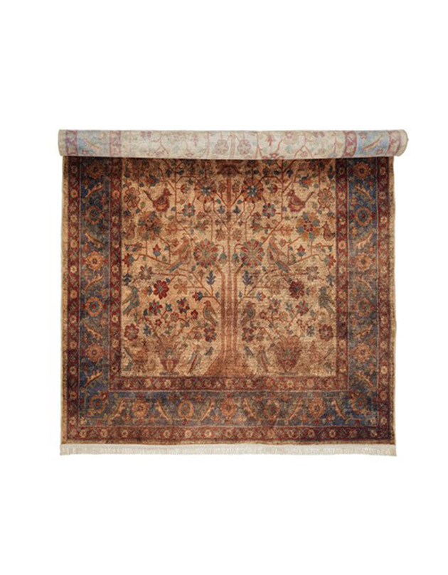 Machine-made Printed Persian Hamadan Vintage Tree of Life Design Carpet 100623