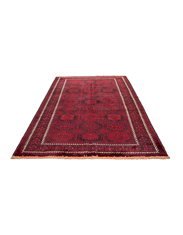 1 x 2 meter Handmade Burgundy Persian Baluch Wool rug 993
