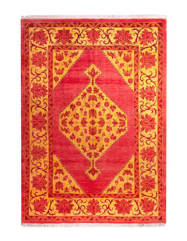 Handmade Gold and Red Persian Bijar Wool Area Rug 28