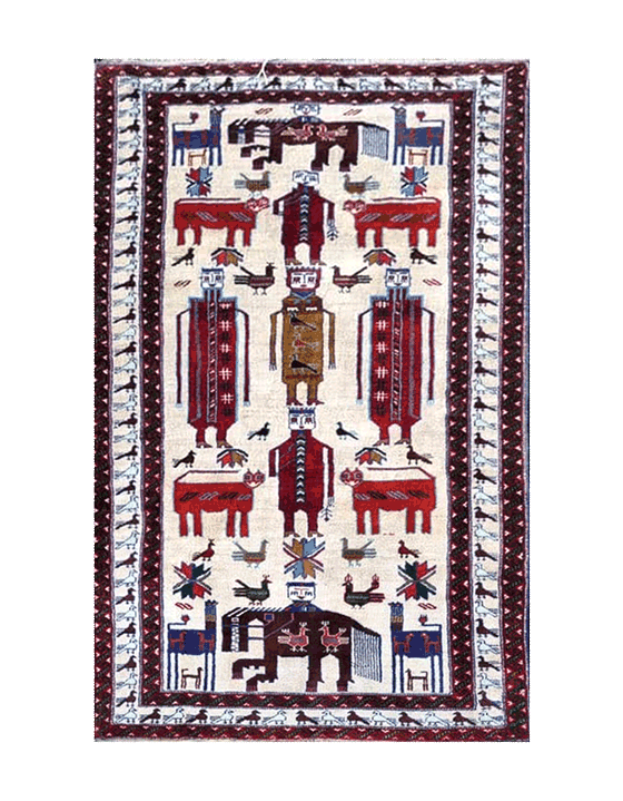 Handmade  Persian Baluch Wool Area Rug 02