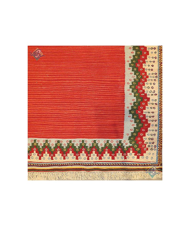 Handmade Square Orange Persian Sirjan Kilim Rug 81120